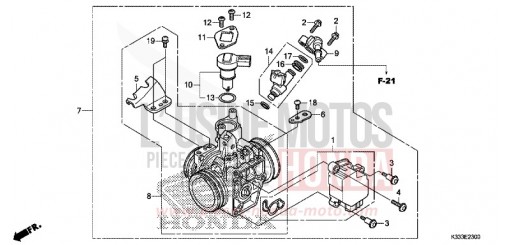 CORPS DE PAPILLON CBR300RG de 2016